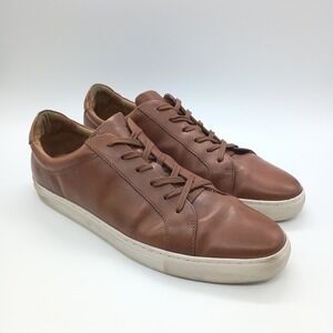 Banana Republic Mens Nicklas Low-Top Leather Sneakers Brown Size 12